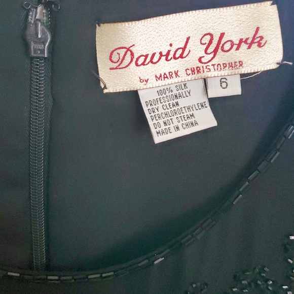 Vintage Beaded Silk Black Dress - Picture 3 of 9